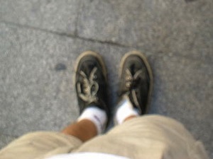 Photographing my feet in Spain 2003